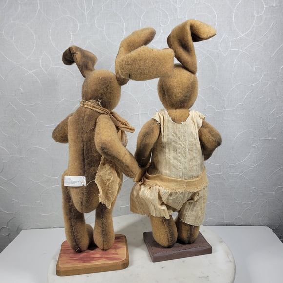 Honey and Me Herbert Haley Bunny Rabbits Folk Art Primitive Easter Spring Decor - Picture 14 of 16